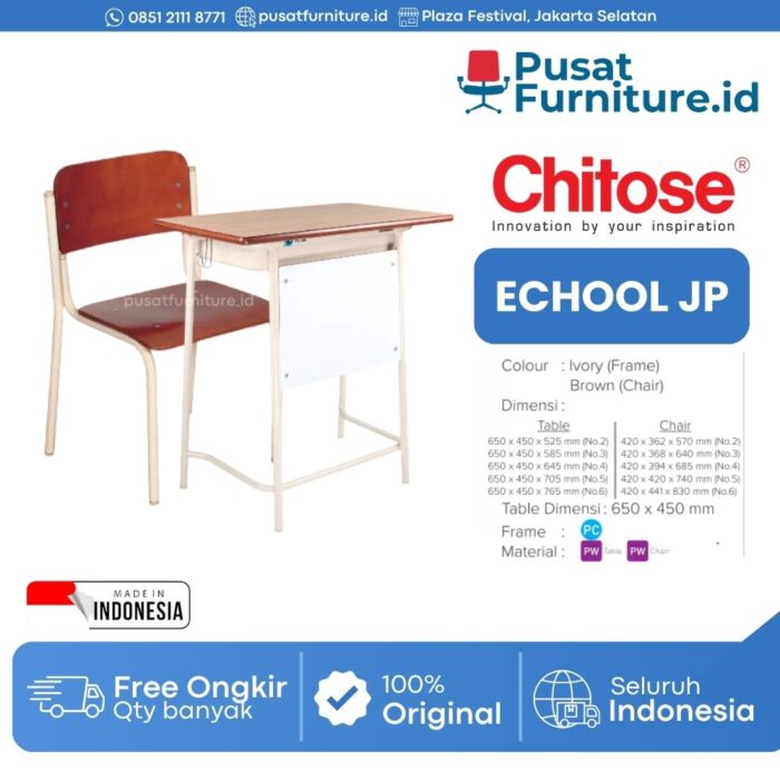 Meja Kursi Sekolah Chitose ECHOOL-JP Bangku Kuliah