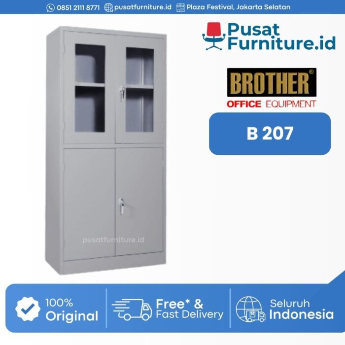 Lemari Besi Kantor Arsip Brother B-207 ALMARI TINGGI PINTU AYUN COMBINASI
