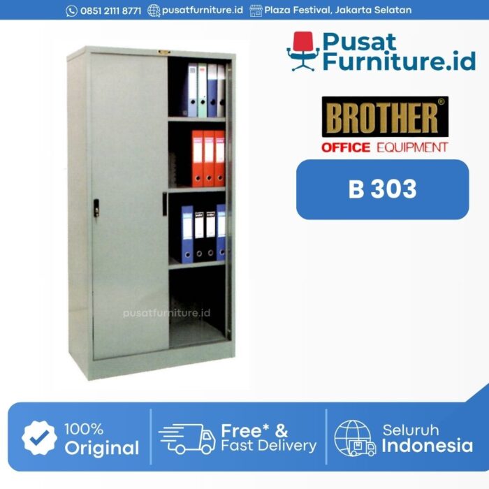 Lemari Besi Kantor Arsip Brother B-303 ALMARI TINGGI SLIDING PLAT