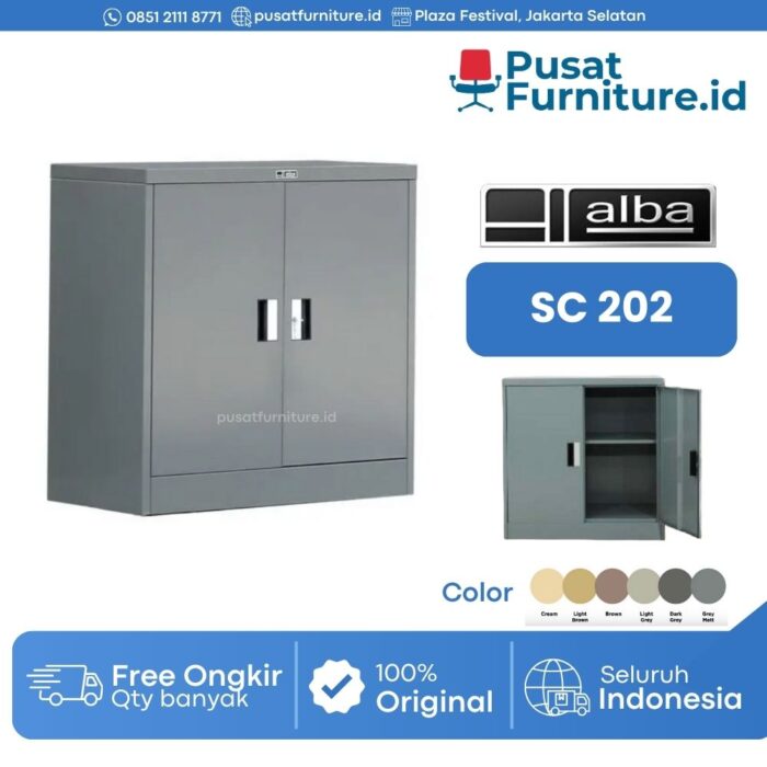 Lemari Besi Kantor Arsip Pendek Alba SC – 202 (1 Rak)