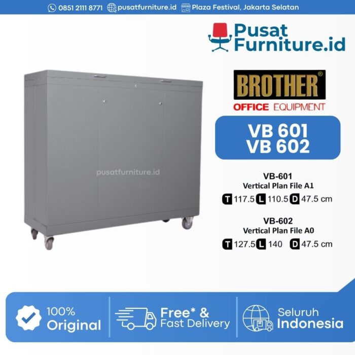 Lemari Besi Laci Penyimpanan A1 A0 Brother VB-601 VB-602 VERTICAL PLAN
